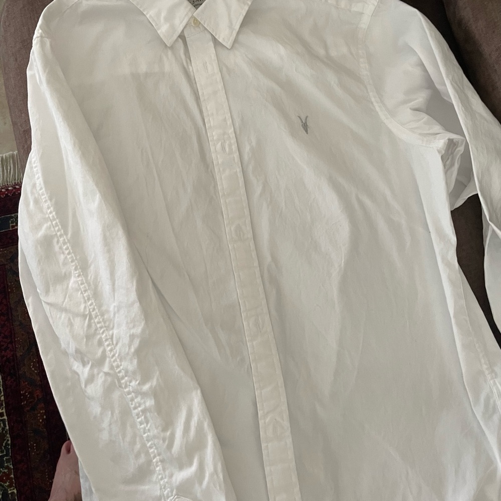 All Saints mens cotton long sleeve dress shirt